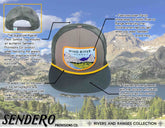 Sendero Provisions Co. Wind River Range Adjustable Meshback Snapback Rope Hat with Woven Patch & Braided Rope (Gray) - One Size